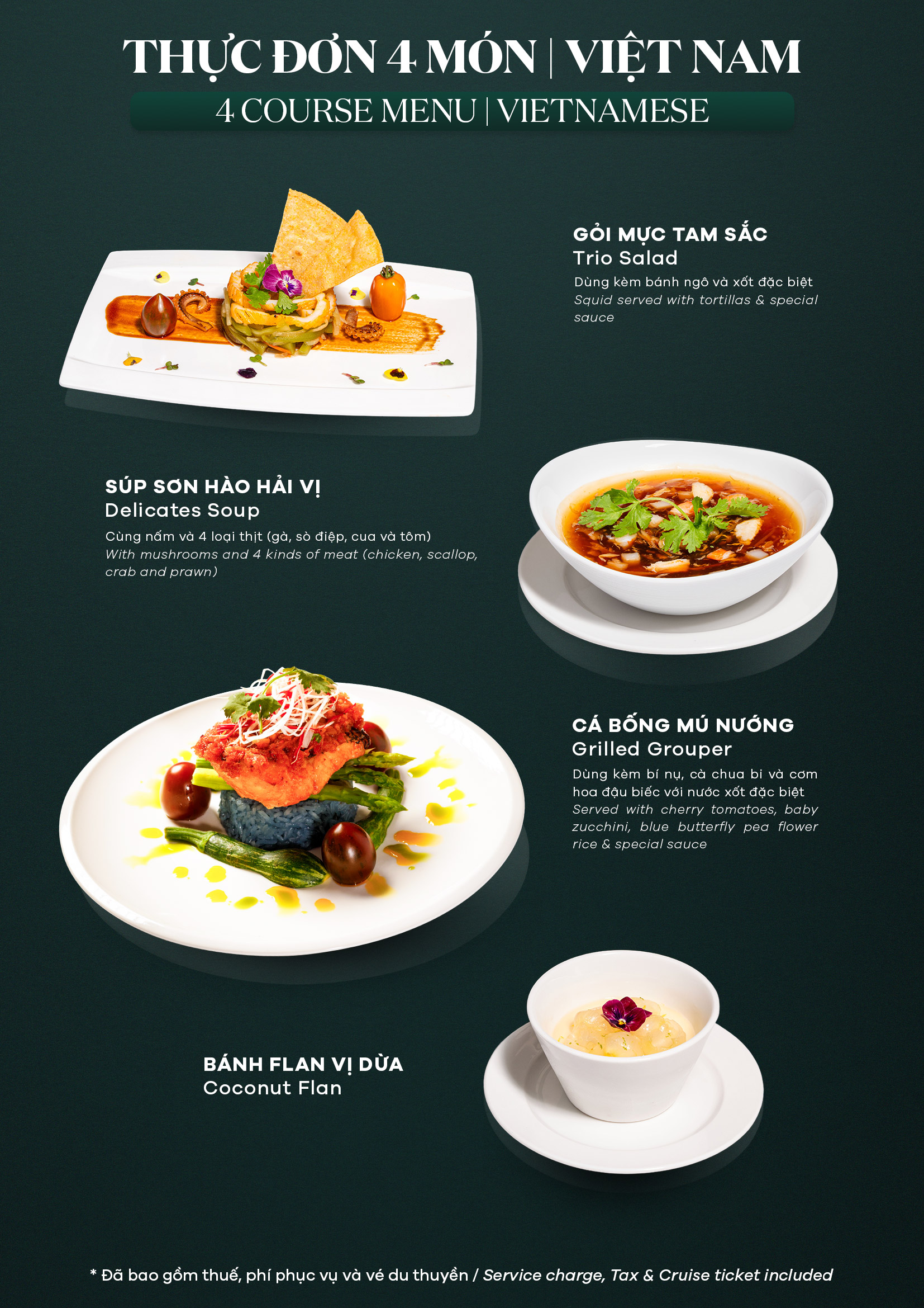 Vietnamese 4 course set menu
