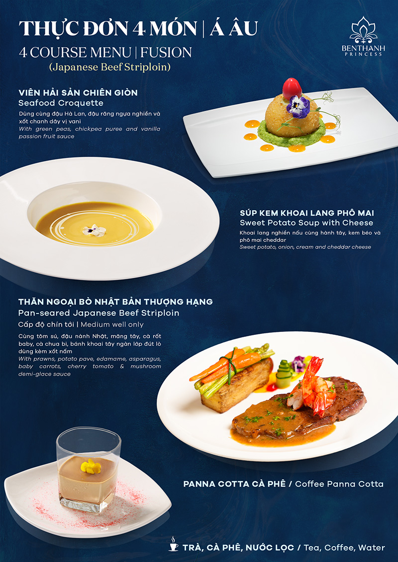 Fusion 4 course set menu (Japanese beef striploin)