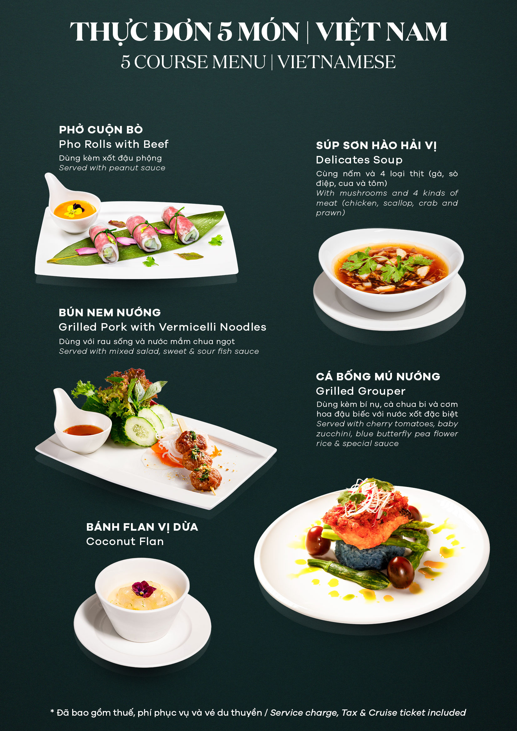 Vietnamese 5 course set menu