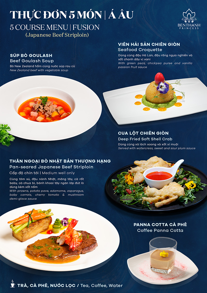 Fusion 5 course set menu (Japanese beef striploin)