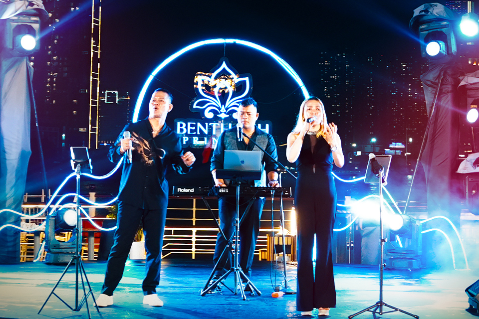 Filipino band on sundeck