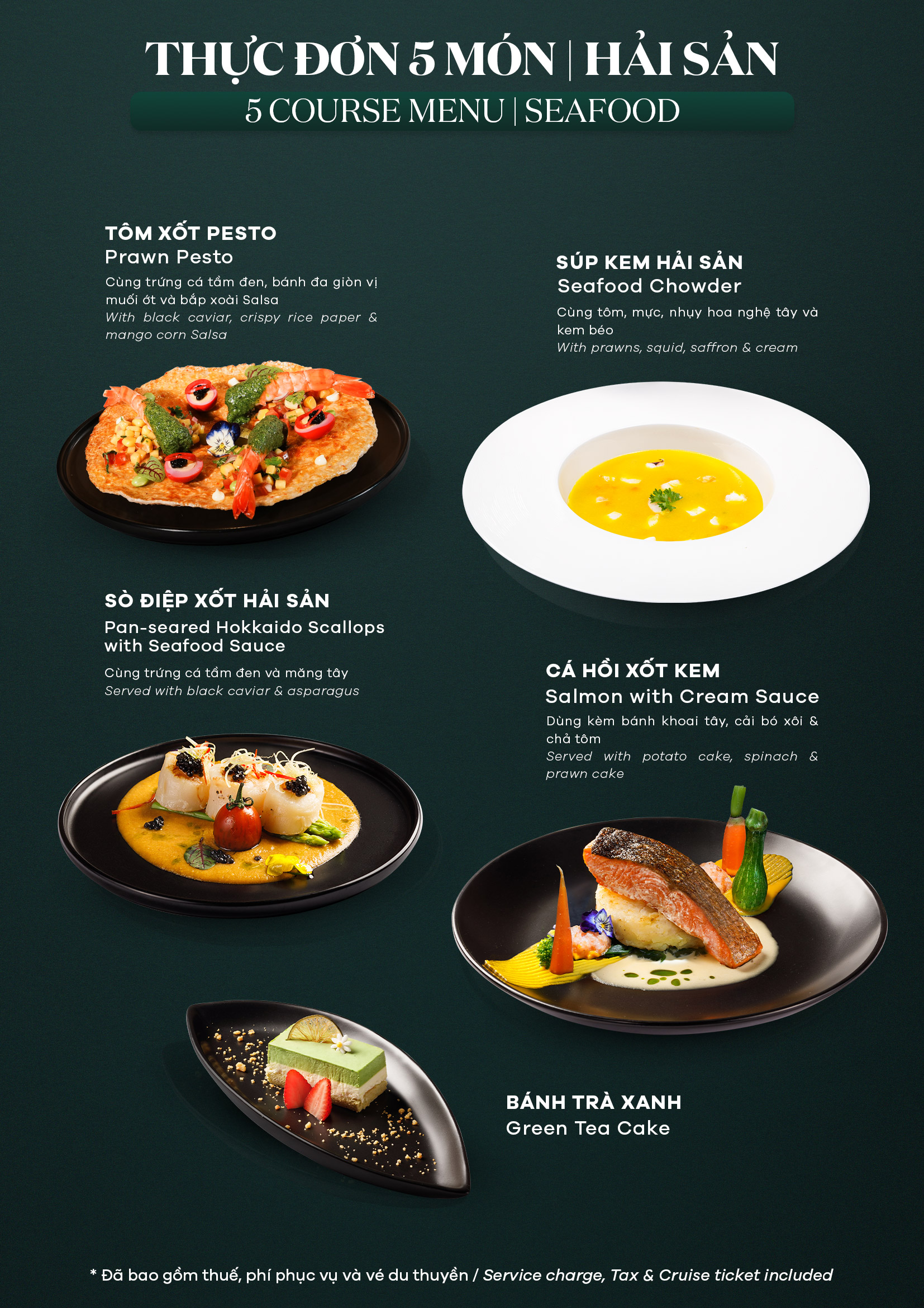 Asian Seafood 5 course set menu