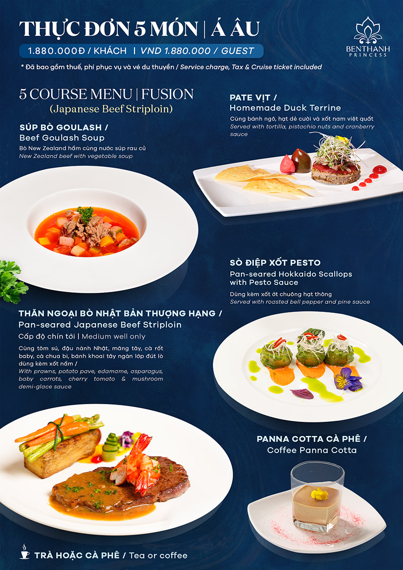 Fusion 5 course set menu (Japanese beef striploin)