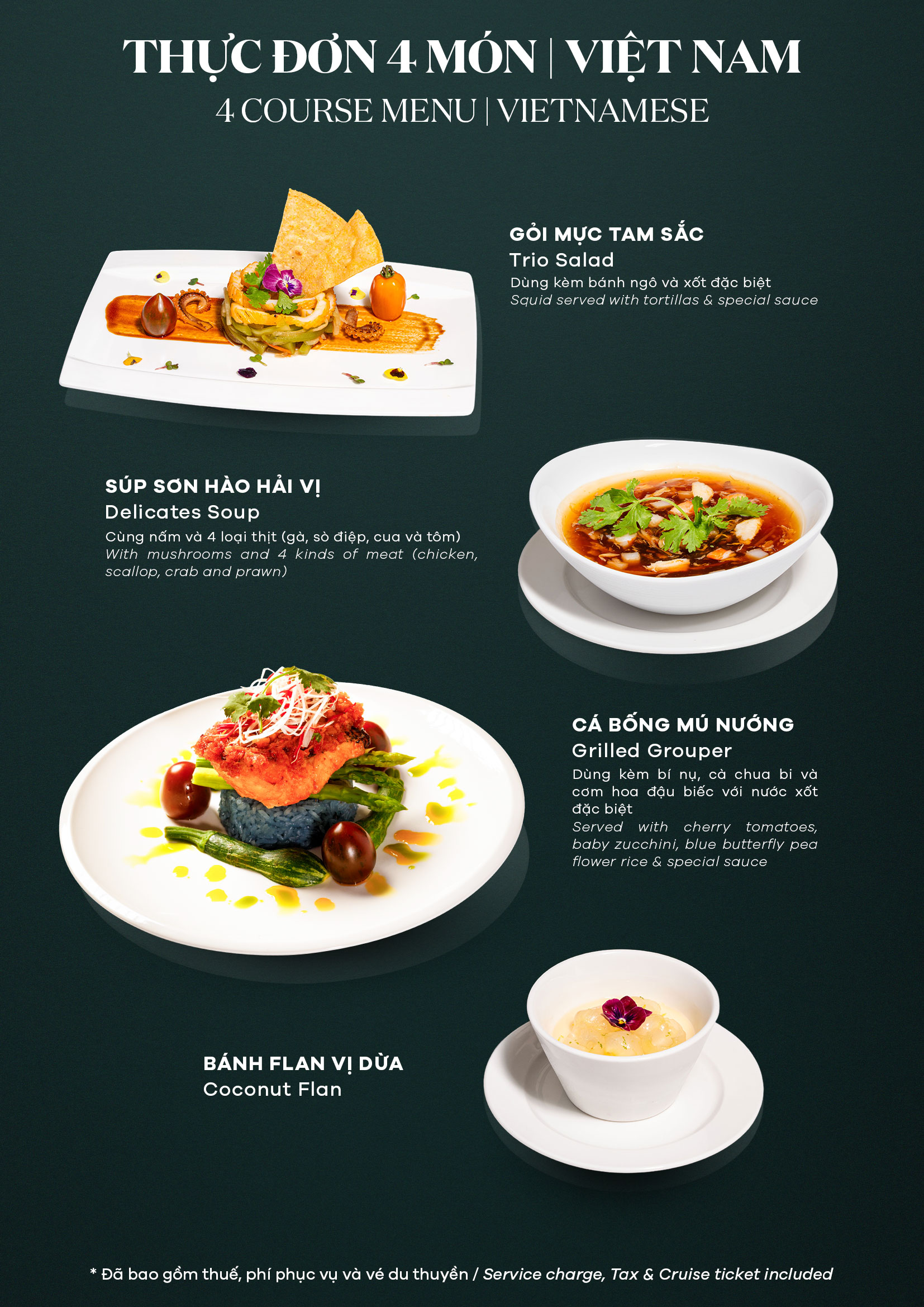 Vietnamese 4 course set menu