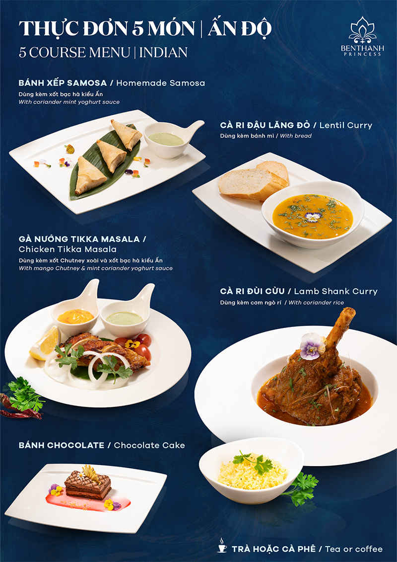 Indian special 5 course set menu