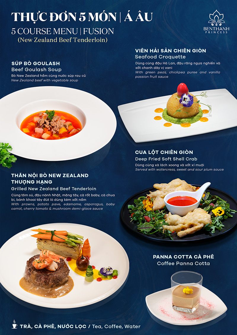 Fusion 5 course set menu (New Zealand beef tenderloin)